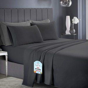 *New Queen or King 1800 TC Series 4 Piece Bed Sheets - Soft Brushed